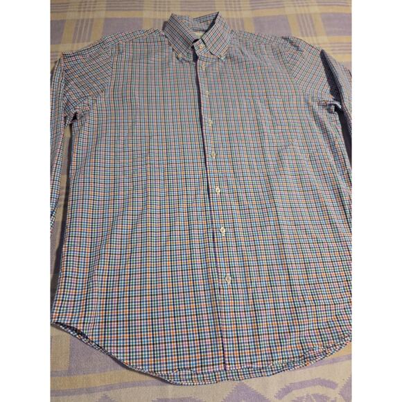 HAGEN Button Sport Shirt CARMEL FIT Men's LARGE L Plaid Check Cotton Multicolor - Picture 8 of 8